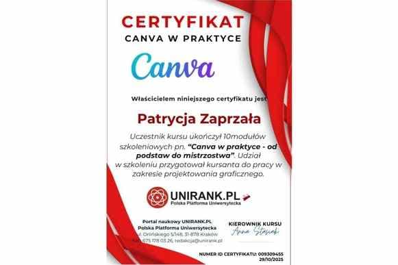 Certyfikat canva