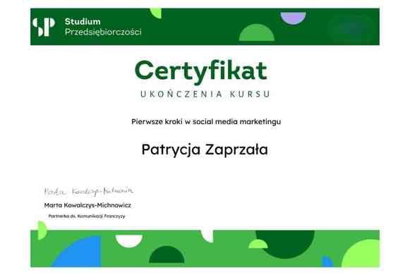 Certyfikat kurs na SMM